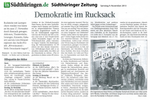 2013-09-11 – Suedthueinger Zeitung STZ - Vorbericht vom 09-11-2013